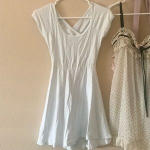 EUC Brandy Melville short sleeve skater mini dress in baby blue (RARE COLOR)